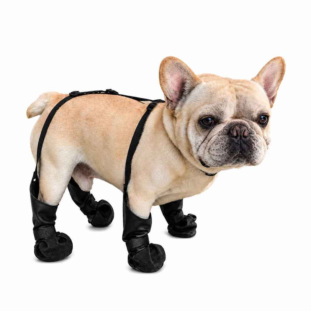 Waterproof Four-Leg Harness Boots for French Bulldogs