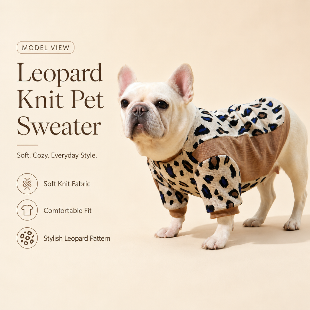 Frenchie Leopard Colorblock Sweatshirt