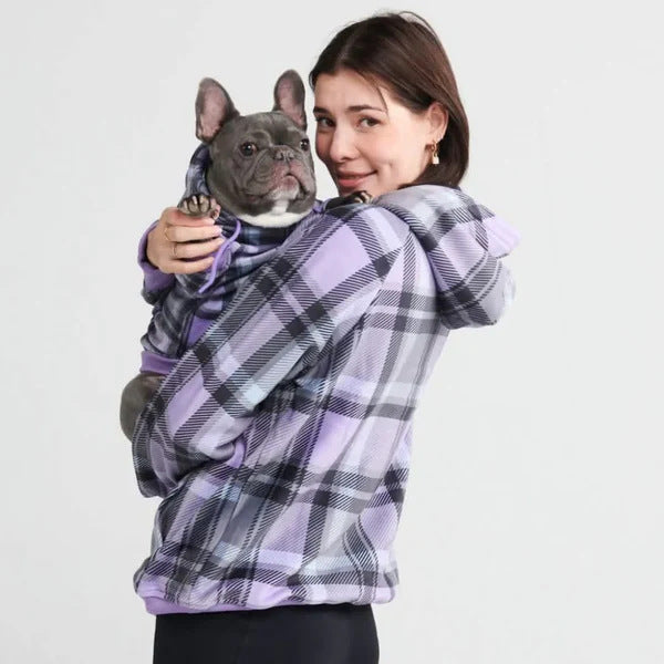 Frenchie Plaid Fleece-Lined Hoodie