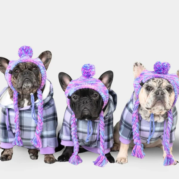 Frenchie Plaid Fleece-Lined Hoodie